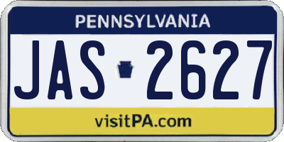 PA license plate JAS2627