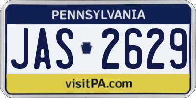 PA license plate JAS2629