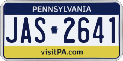 PA license plate JAS2641