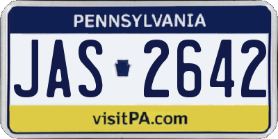 PA license plate JAS2642