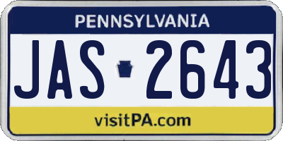 PA license plate JAS2643
