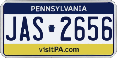 PA license plate JAS2656