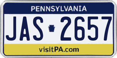PA license plate JAS2657
