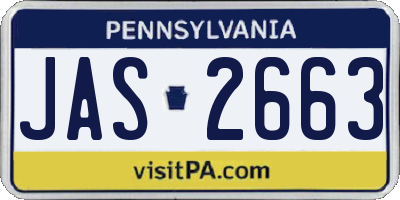 PA license plate JAS2663