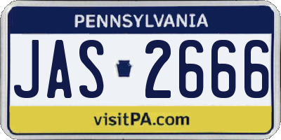 PA license plate JAS2666