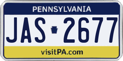 PA license plate JAS2677