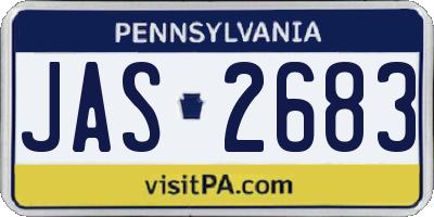 PA license plate JAS2683