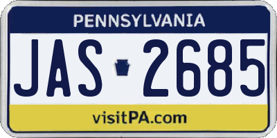 PA license plate JAS2685