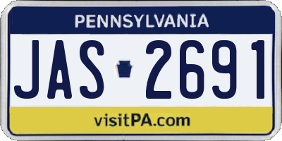 PA license plate JAS2691