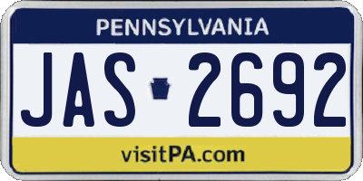 PA license plate JAS2692