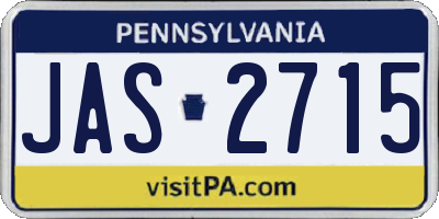 PA license plate JAS2715