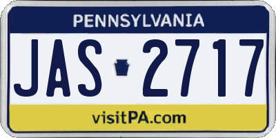 PA license plate JAS2717