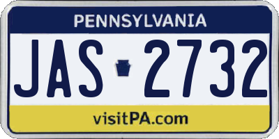 PA license plate JAS2732