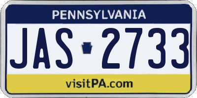 PA license plate JAS2733