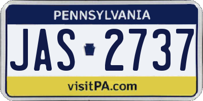 PA license plate JAS2737