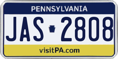 PA license plate JAS2808