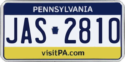 PA license plate JAS2810