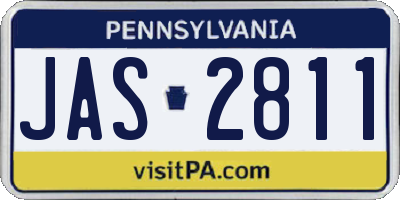PA license plate JAS2811
