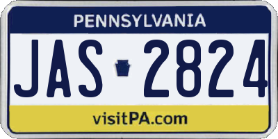 PA license plate JAS2824