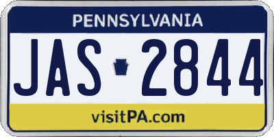 PA license plate JAS2844