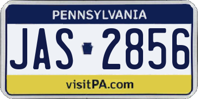 PA license plate JAS2856