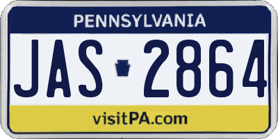 PA license plate JAS2864