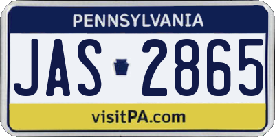 PA license plate JAS2865