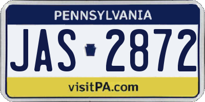 PA license plate JAS2872