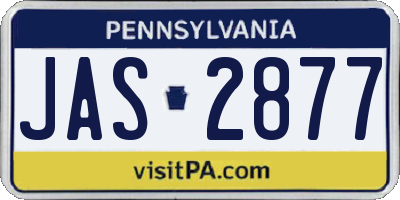 PA license plate JAS2877