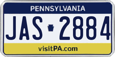 PA license plate JAS2884
