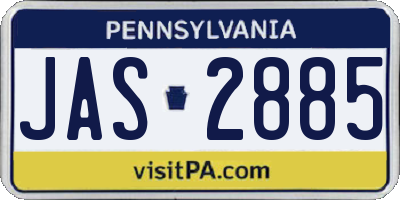 PA license plate JAS2885