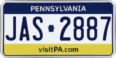 PA license plate JAS2887