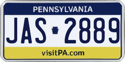 PA license plate JAS2889