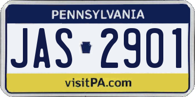 PA license plate JAS2901