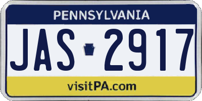PA license plate JAS2917