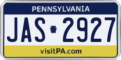 PA license plate JAS2927