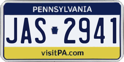 PA license plate JAS2941