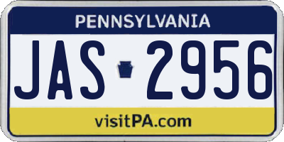 PA license plate JAS2956