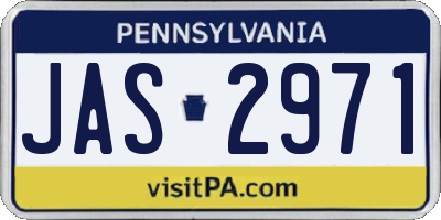 PA license plate JAS2971