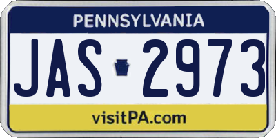 PA license plate JAS2973
