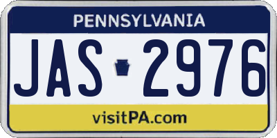 PA license plate JAS2976