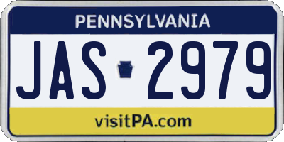 PA license plate JAS2979