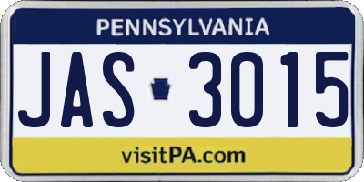 PA license plate JAS3015