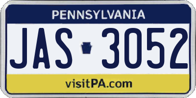PA license plate JAS3052