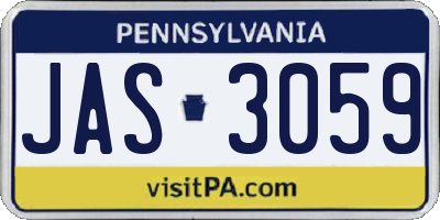 PA license plate JAS3059