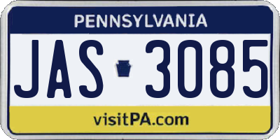 PA license plate JAS3085