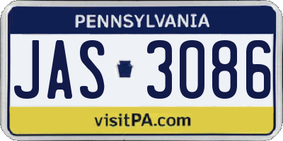 PA license plate JAS3086