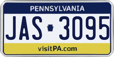 PA license plate JAS3095