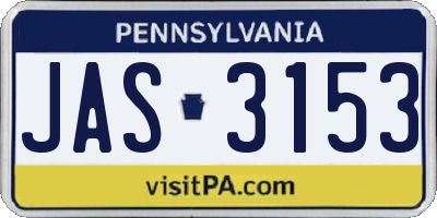 PA license plate JAS3153