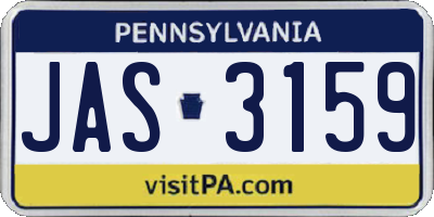 PA license plate JAS3159